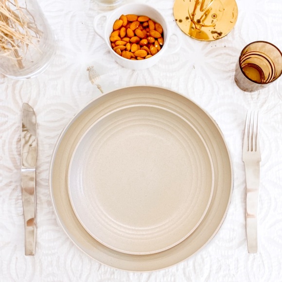 Dinnerware Set, 12pcs, Unbreakable, BPA Free,Beige - Picture 8 of 10